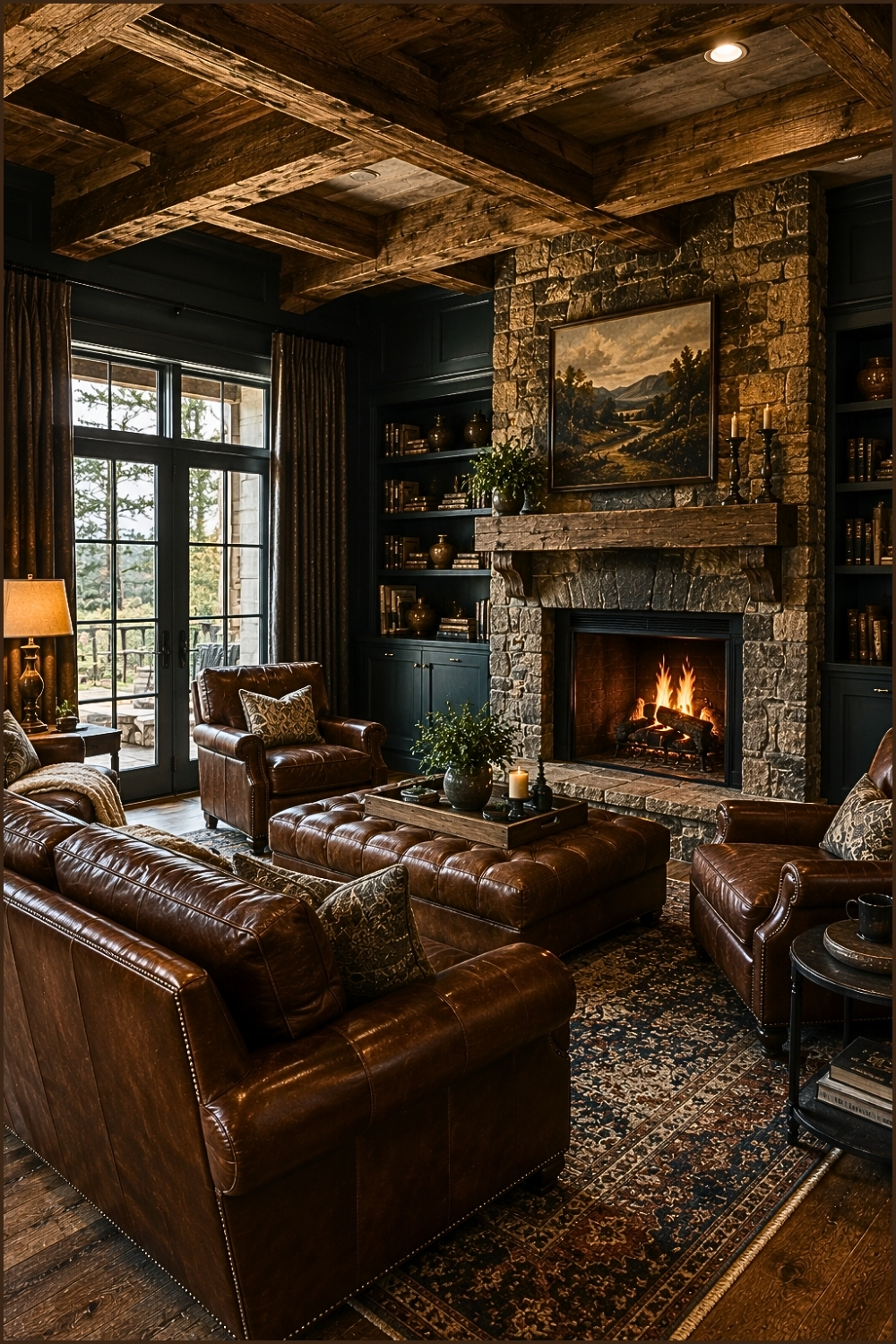 Rustic Luxury Fireplace Living Room