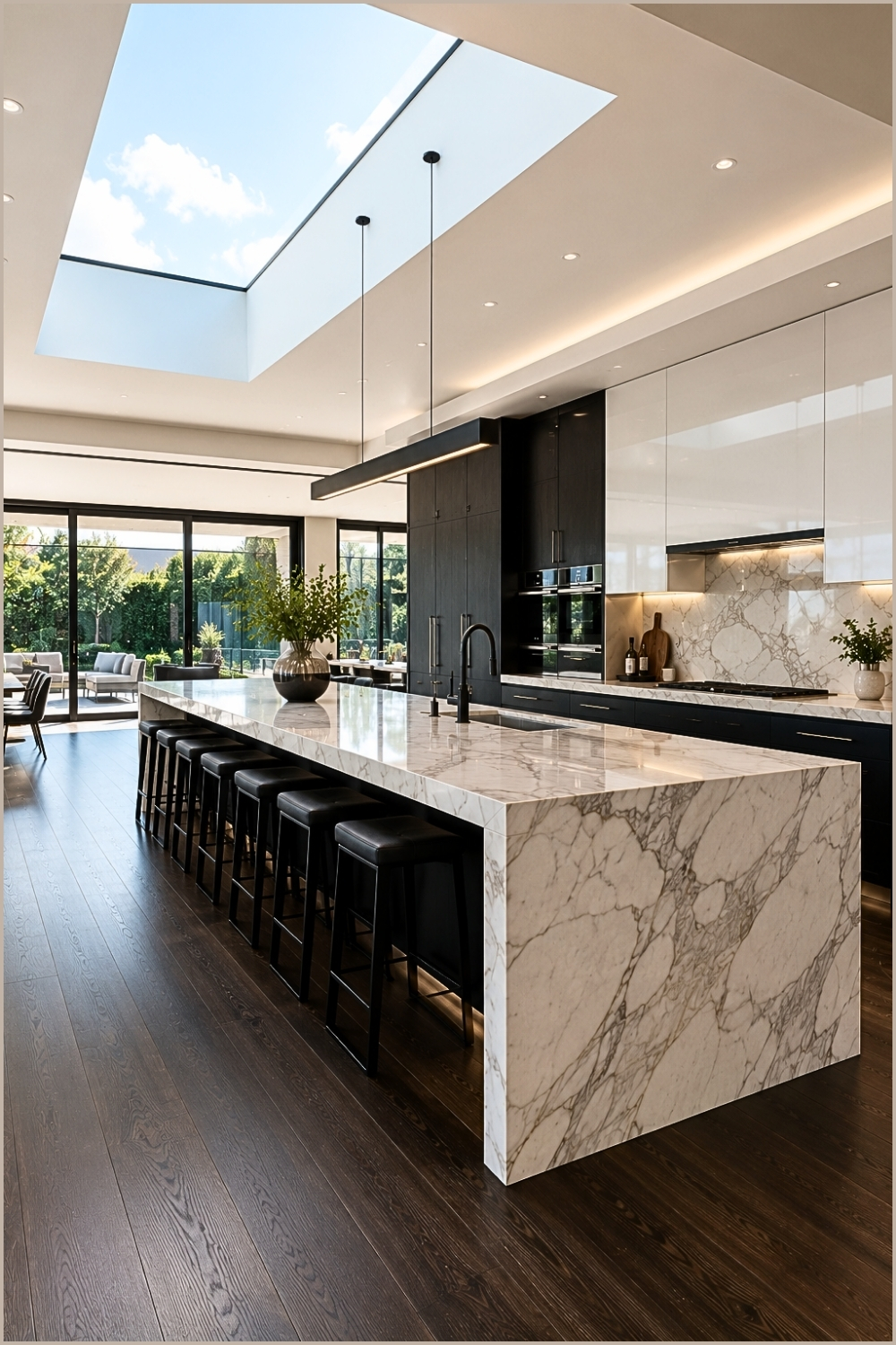 Skylight Kitchen with Grand Island