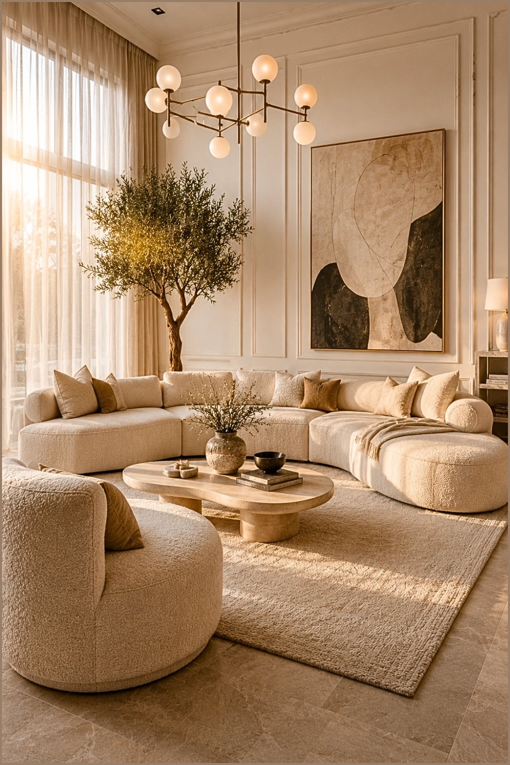 Soft Modern Bouclé Living Room