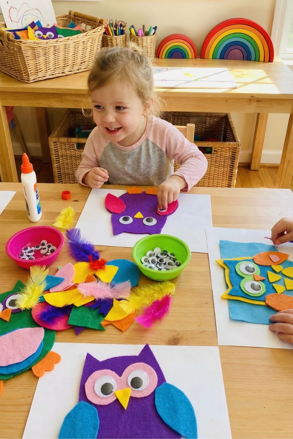 Step 1: Assemble the Felt Owls