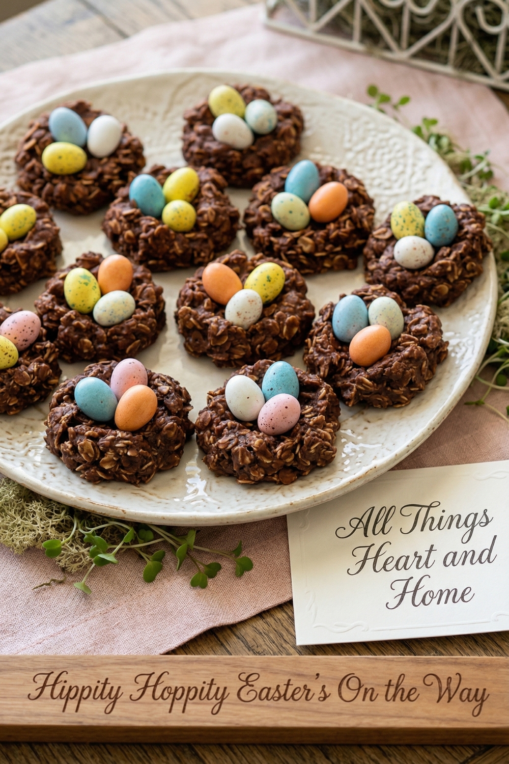 Chocolate Nests with Tiny Candy Eggs