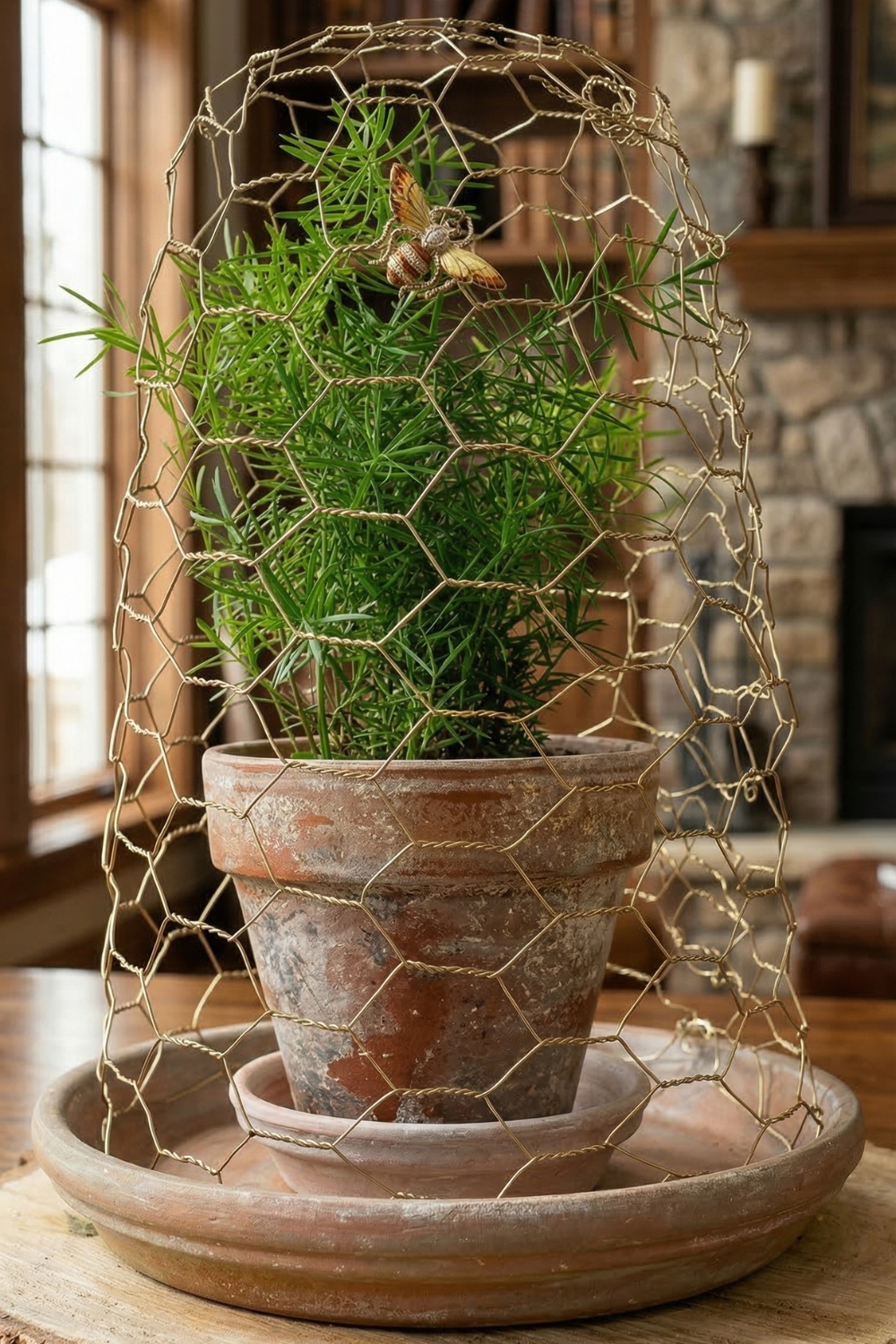 DIY Chicken Wire Cloche 1