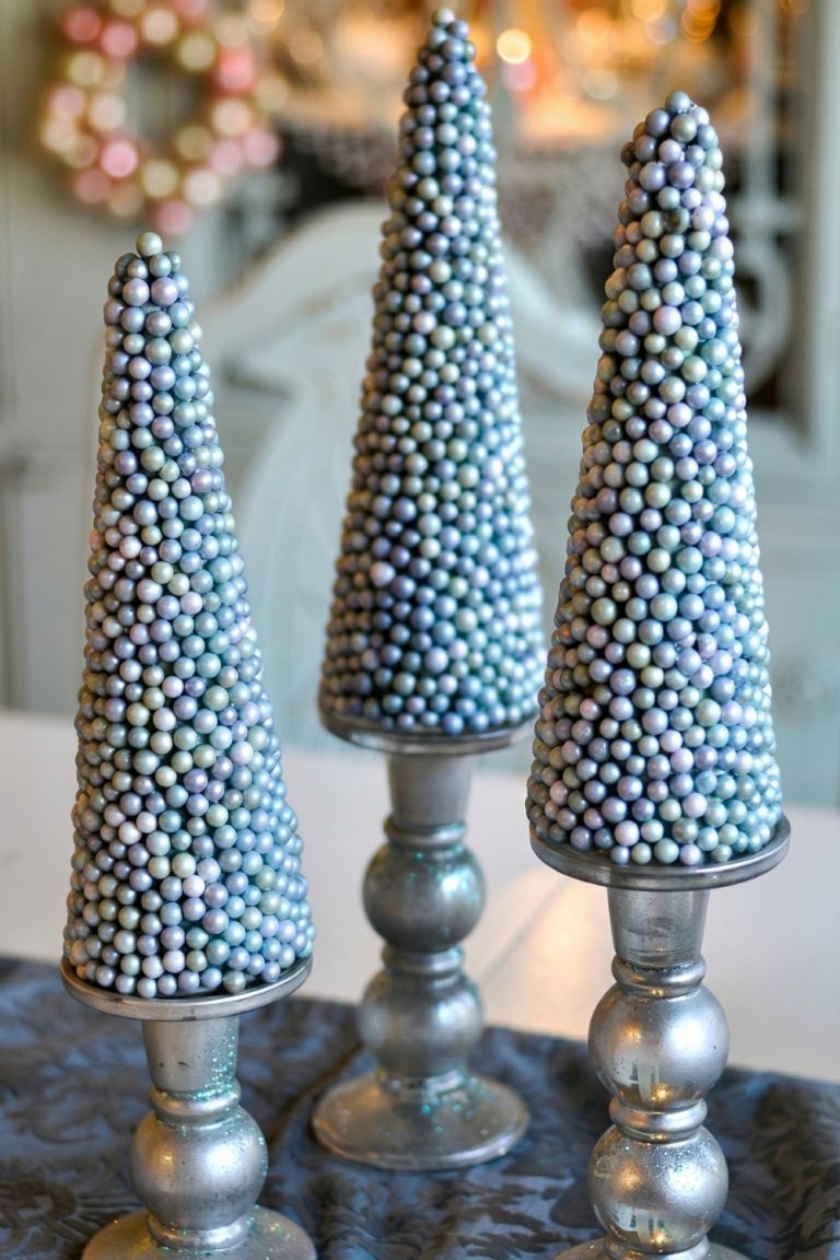 Mini Christmas Trees Using Foam Balls