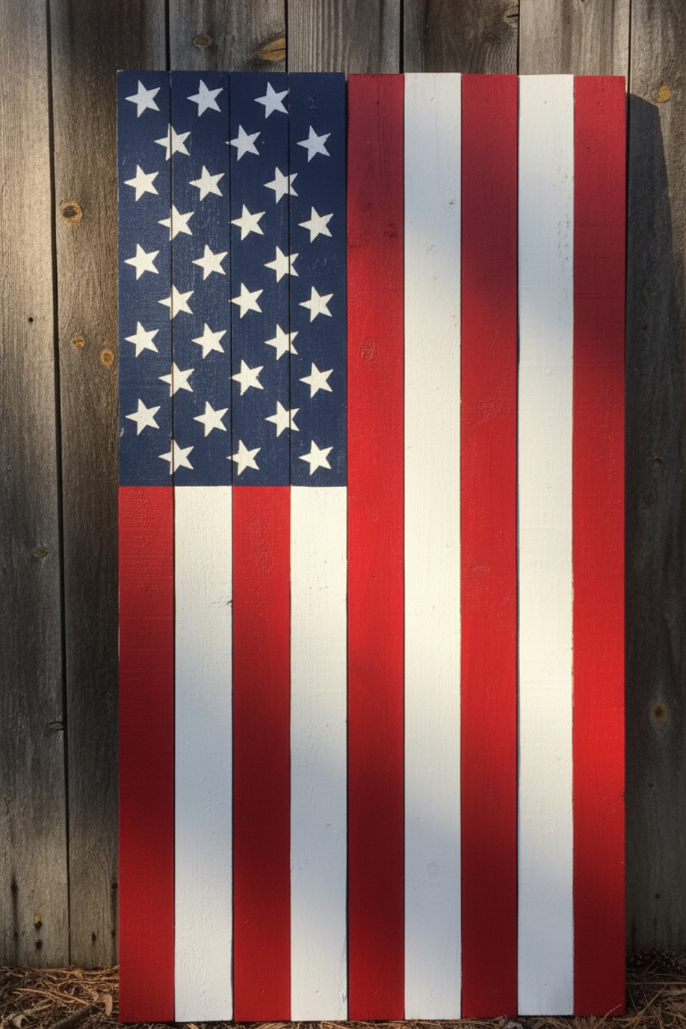 Rustic Wooden American Flag