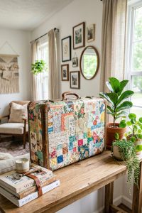 Vintage Suitcase with Mod Podge