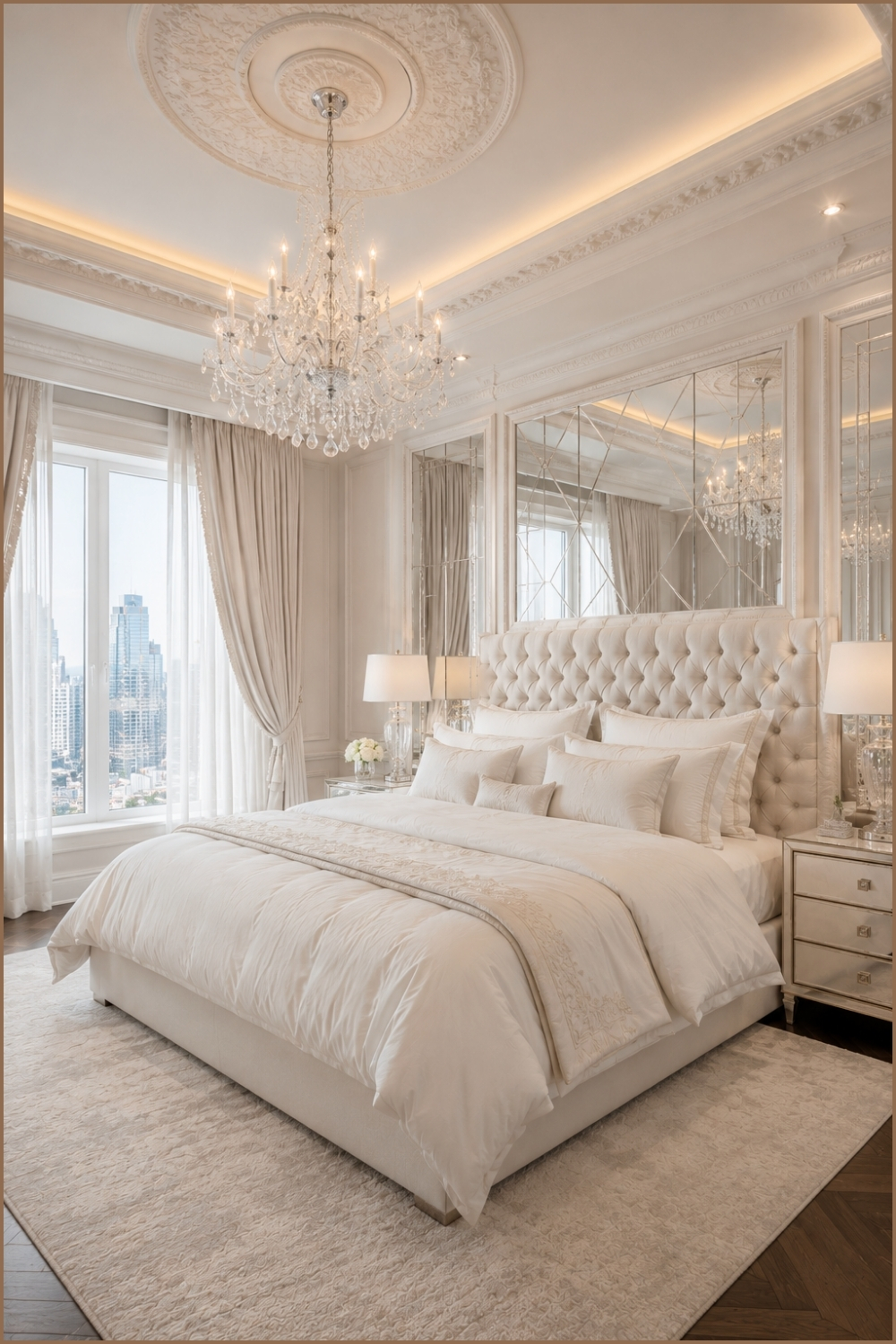 Glamorous White Luxury Suite Bedroom