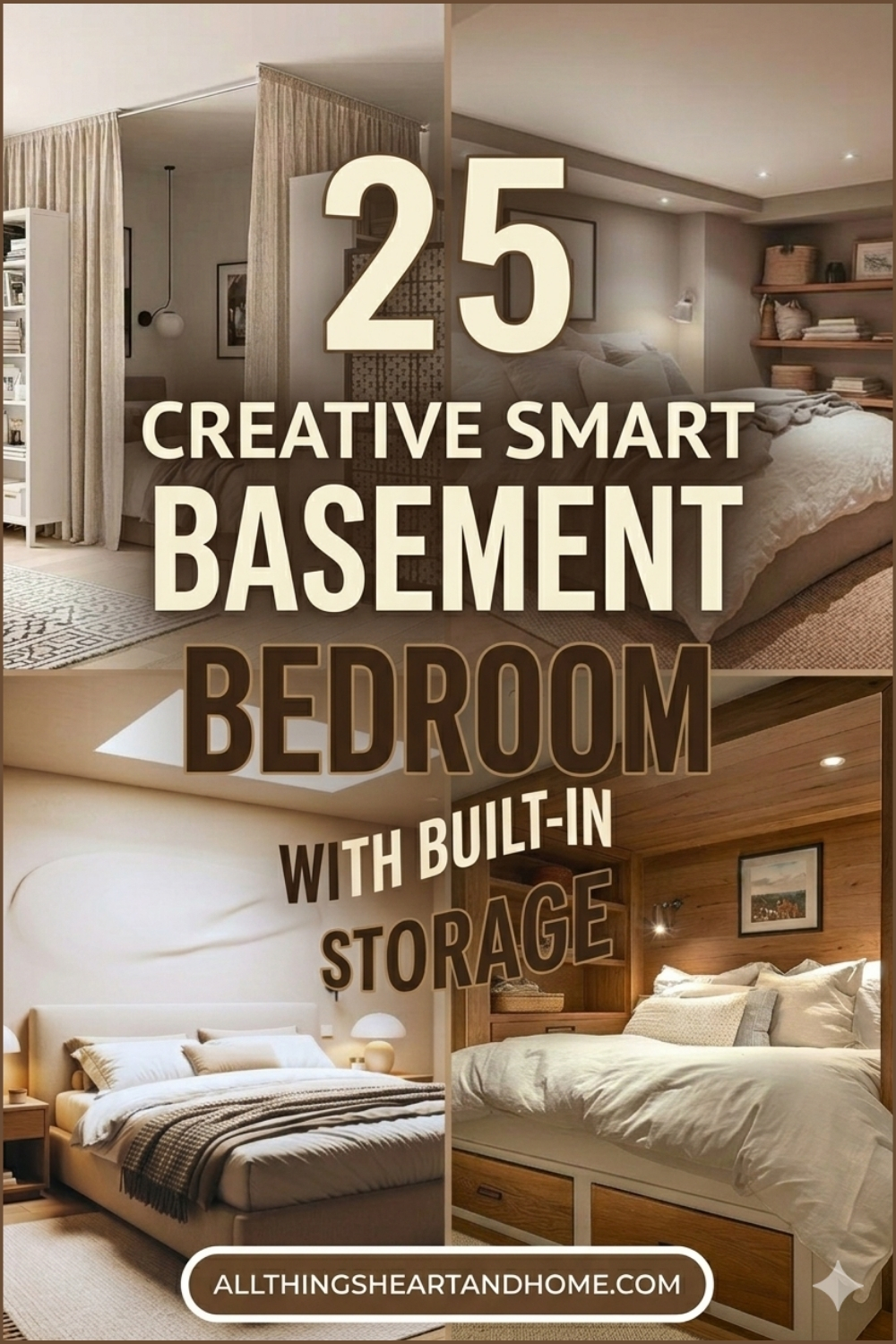 25 Creative Smart Basement Bedroom Ideas with Built-In Storage