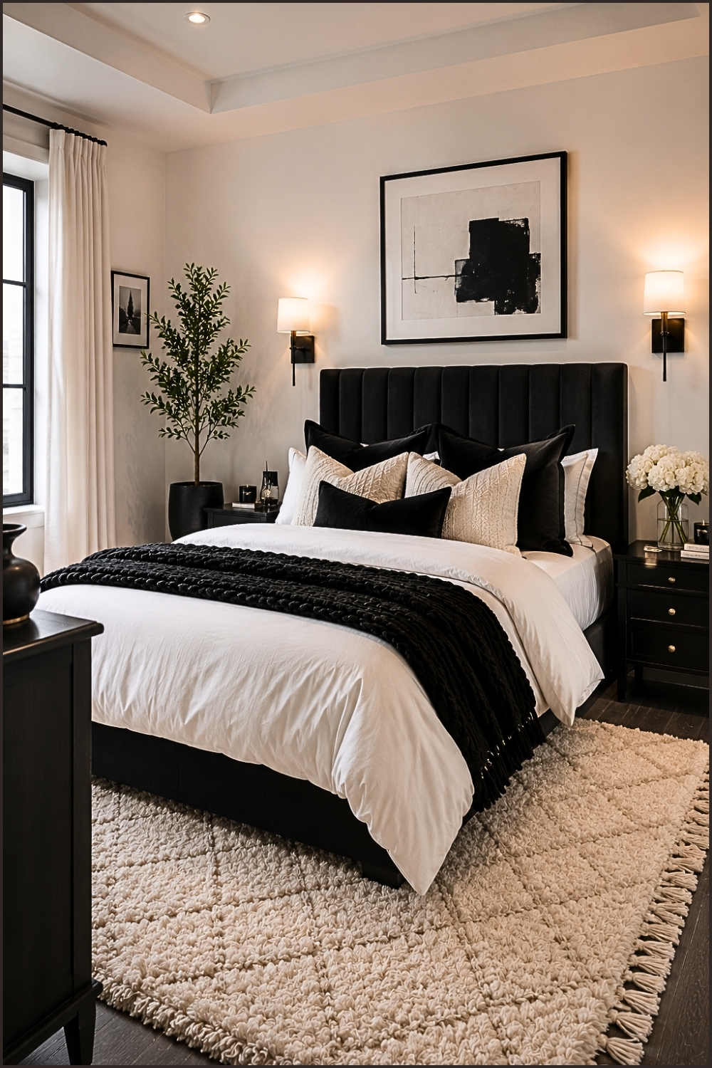 Cozy Monochrome Guest Bedroom