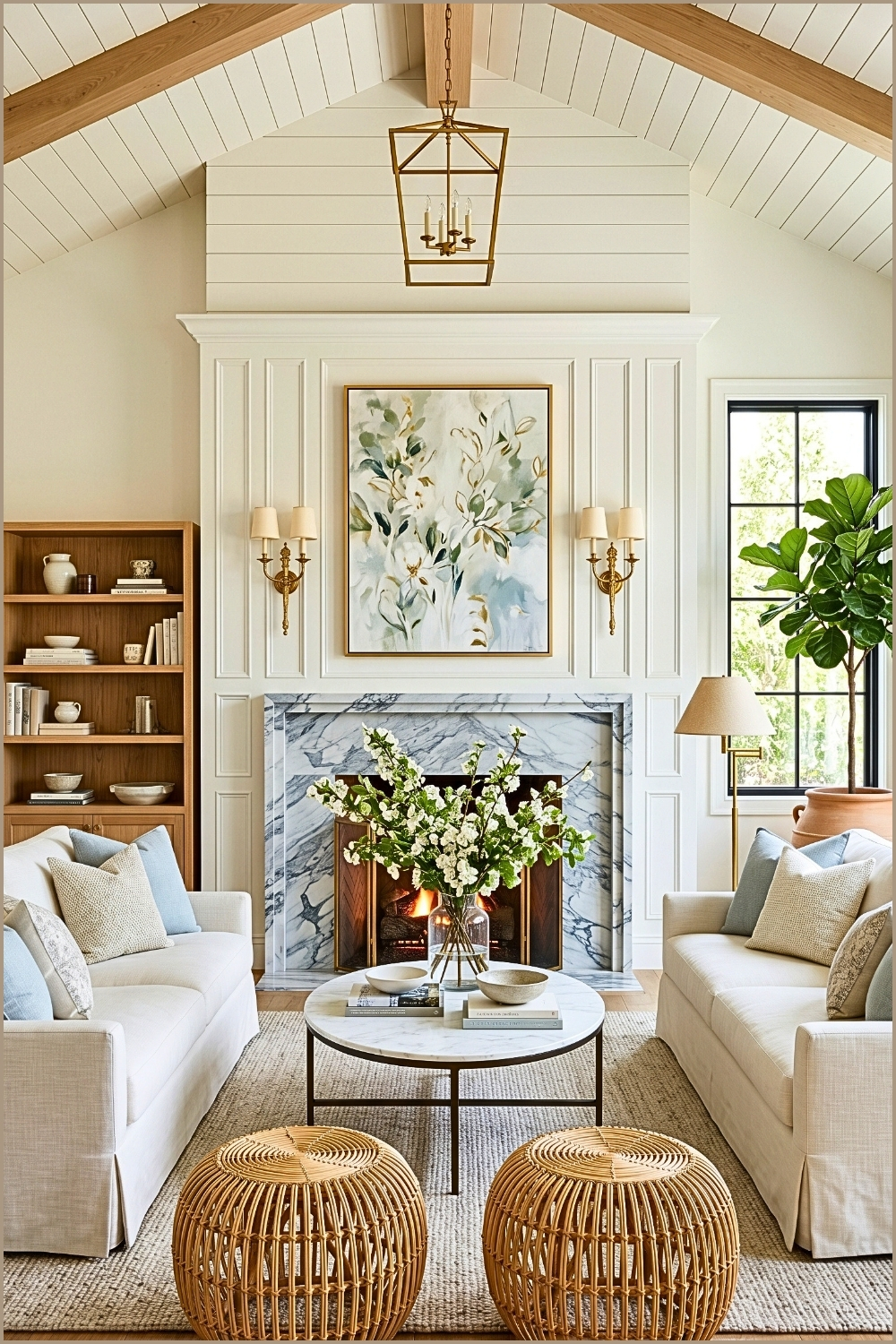 Minimalist Elegant Marble & Wainscoting