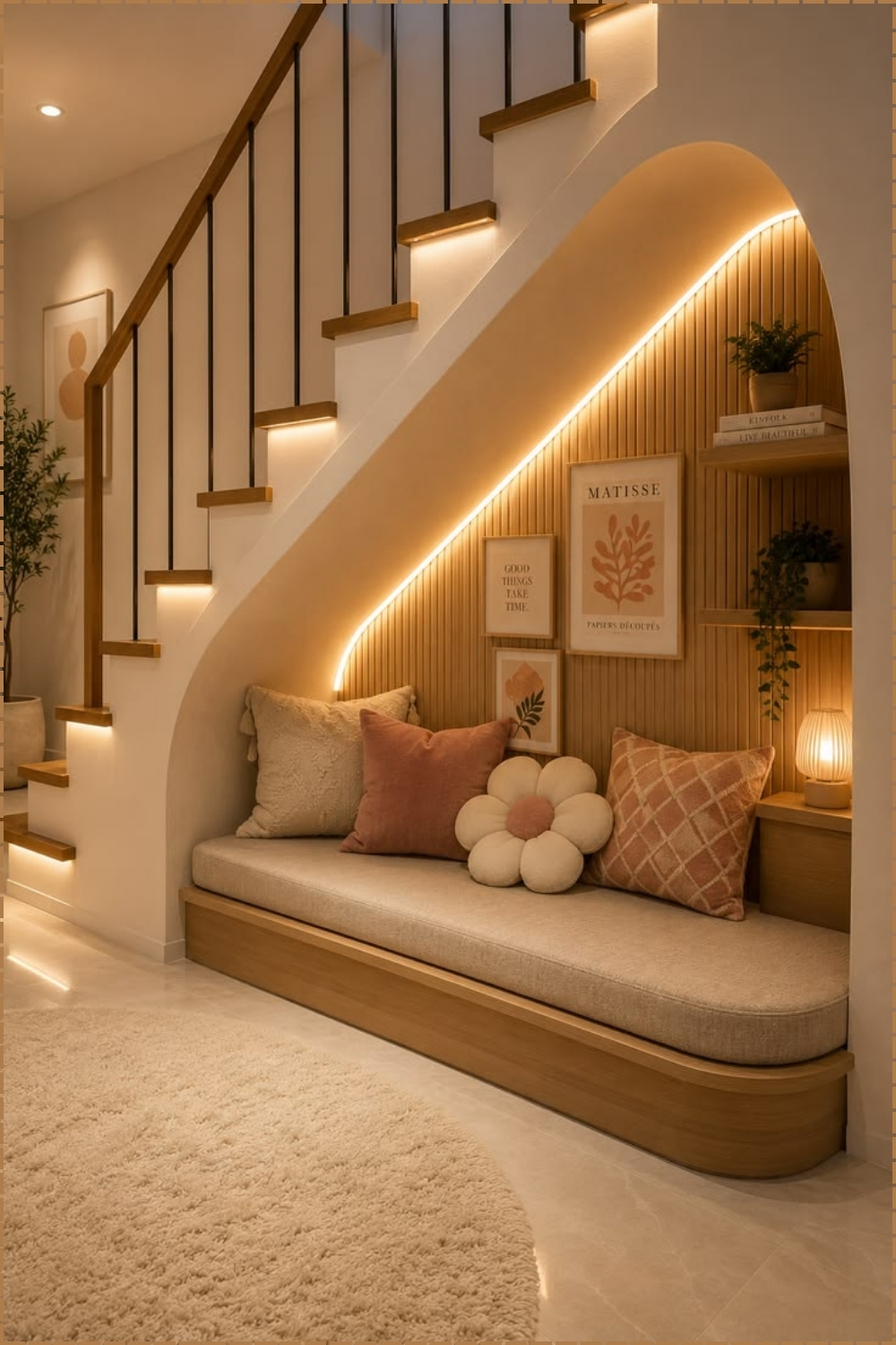 Arched Fluted Stair Nook
