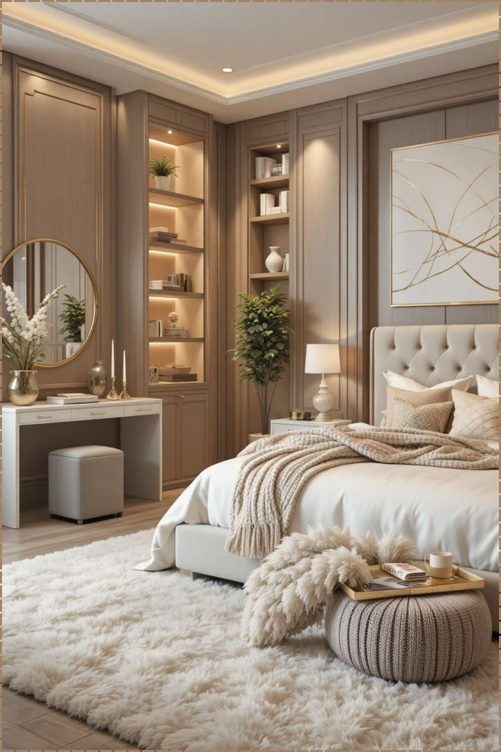 Beige Vanity Corner Bedroom