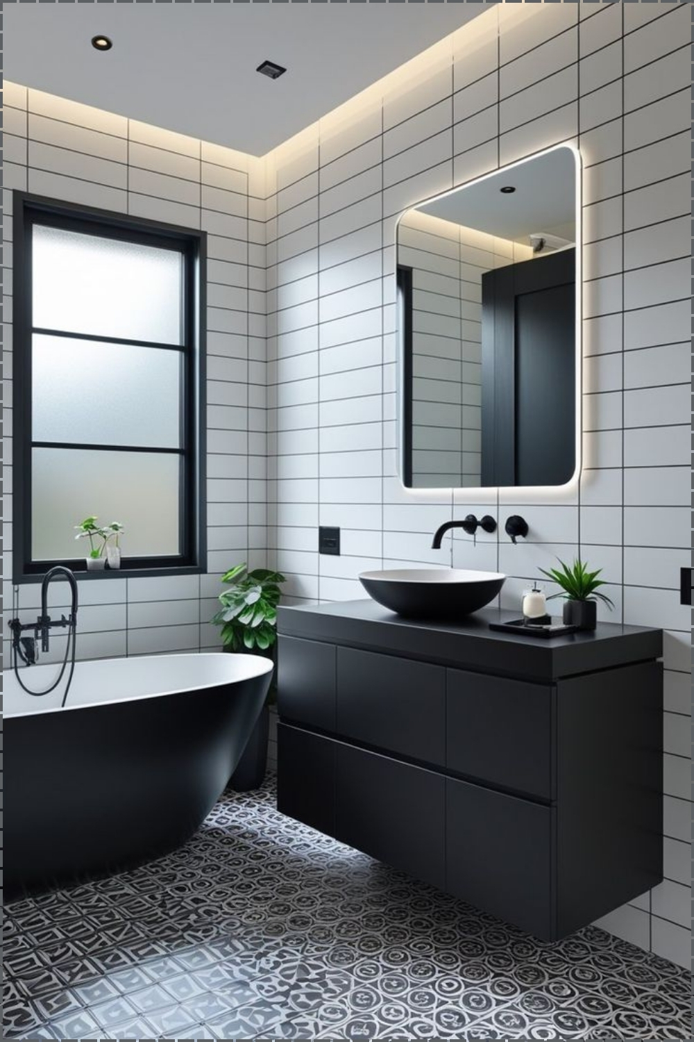 Bold Monochrome Modern Bathroom