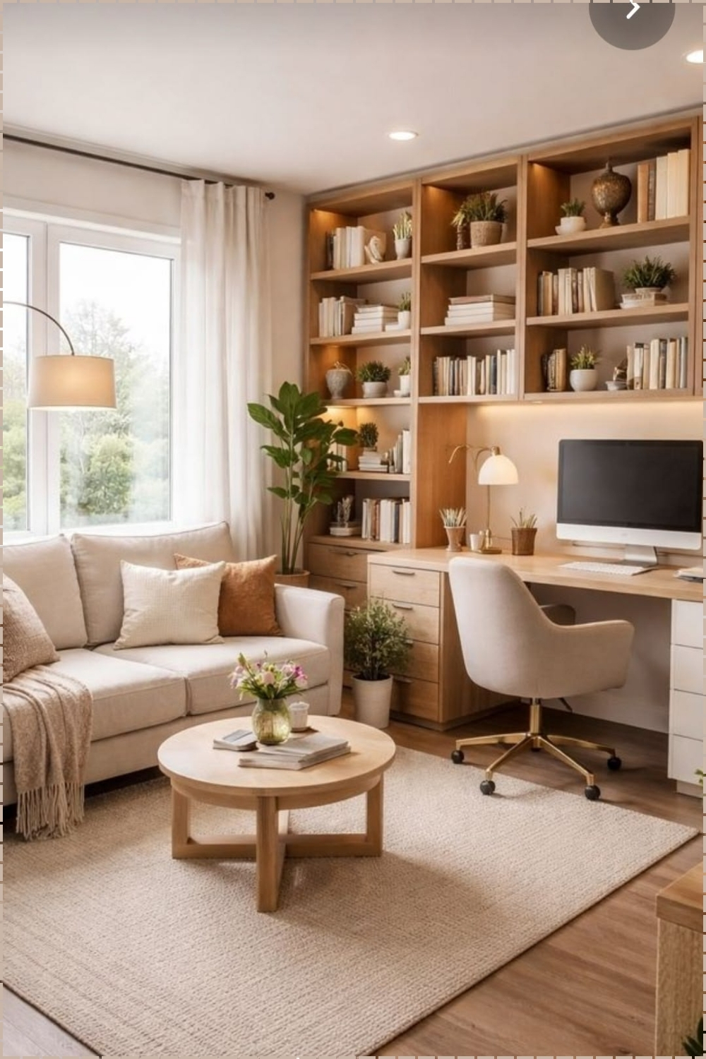 Built In Office Living Room