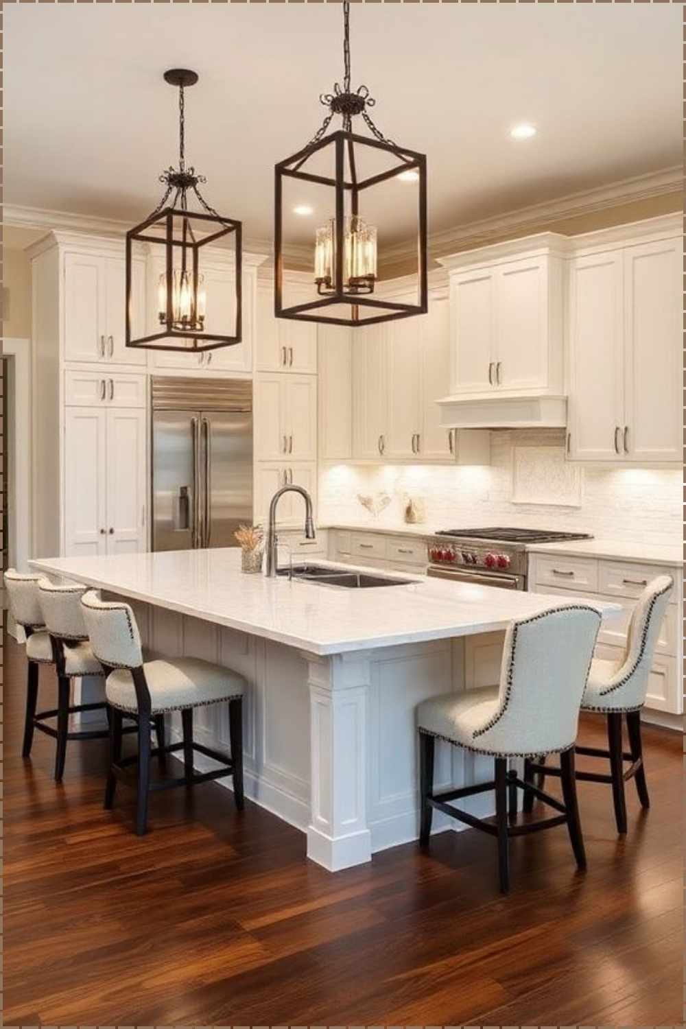 Classic Lantern Island Kitchen
