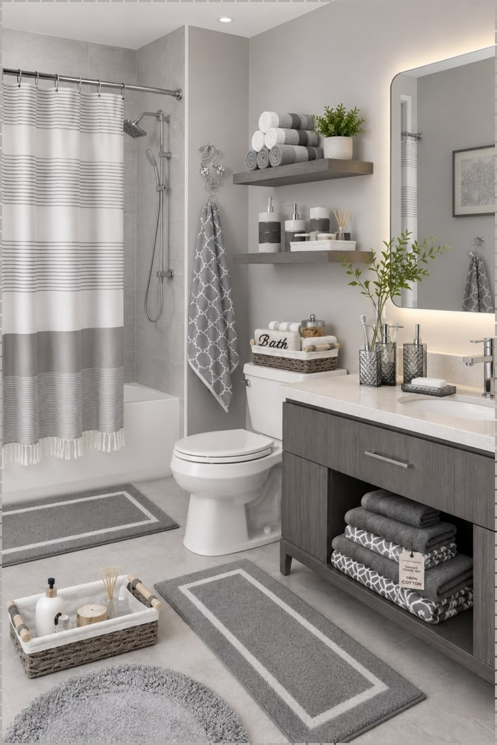 Cozy Gray Bathroom Decor
