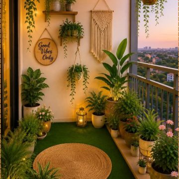 Fairy Lit Balcony Garden
