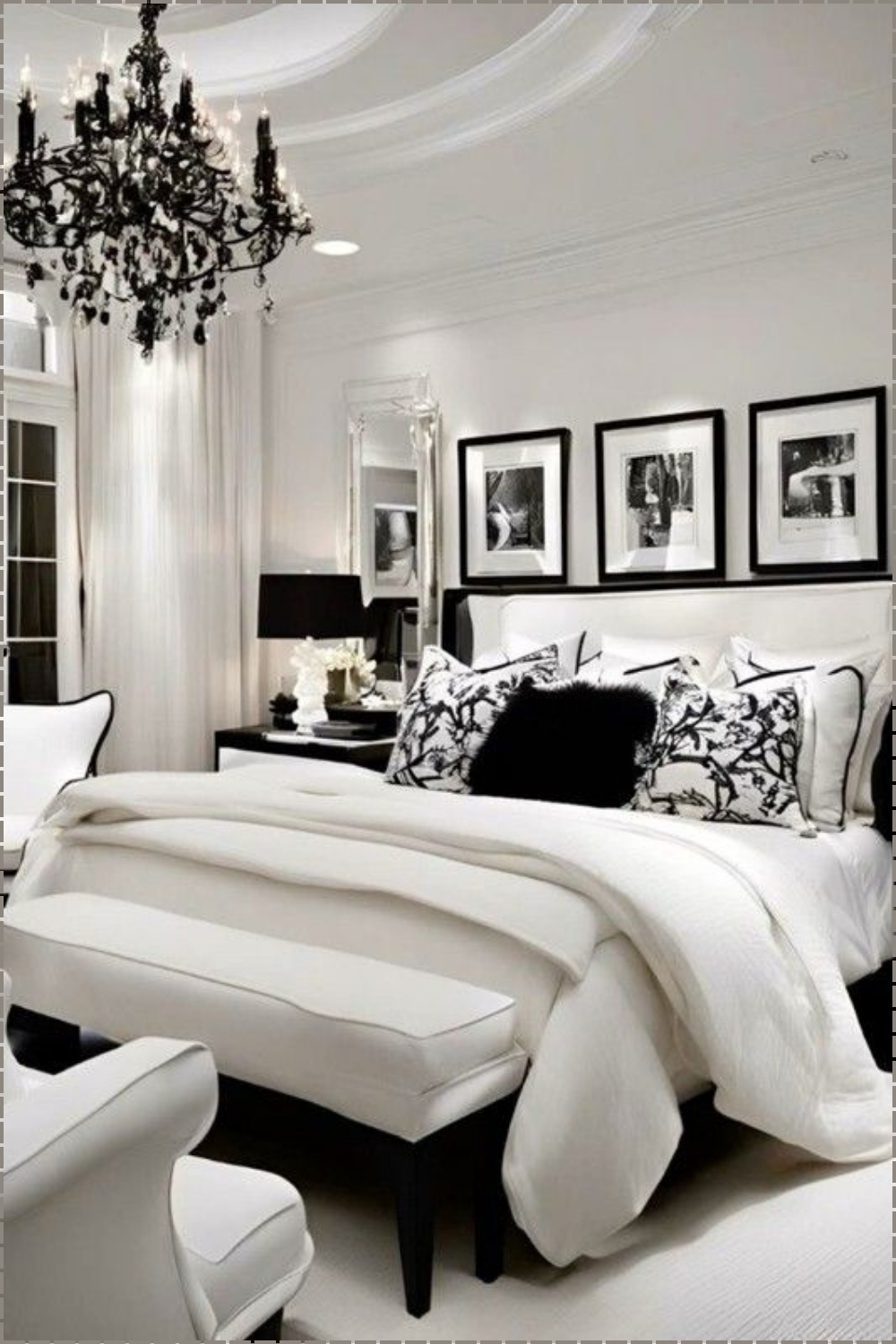 Glamorous Black White Bedroom