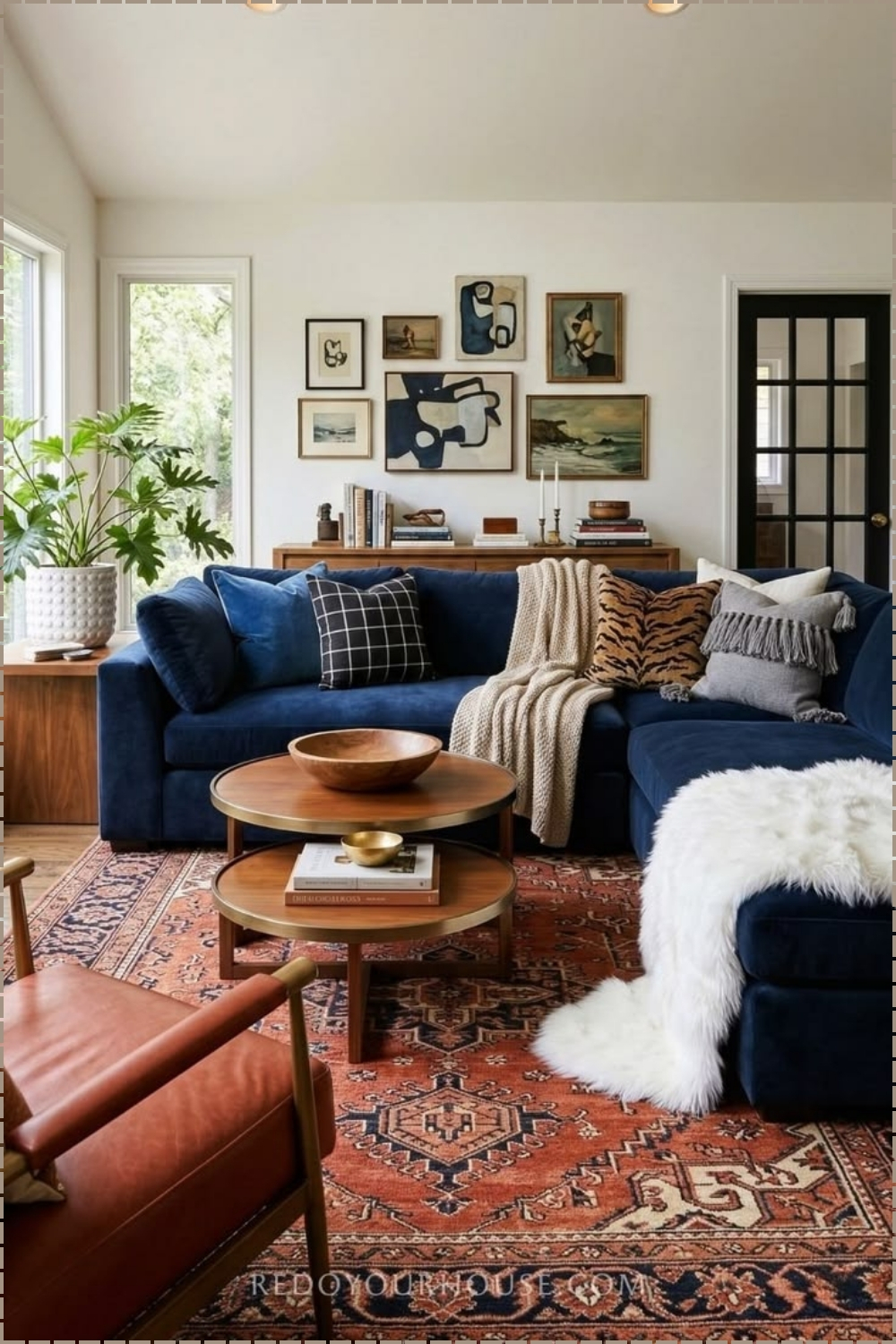 Navy Velvet Eclectic Living