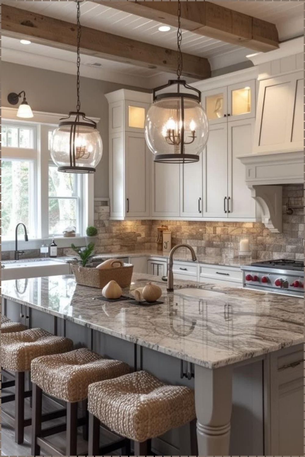 Rustic Beamed Farmhouse Kitchen