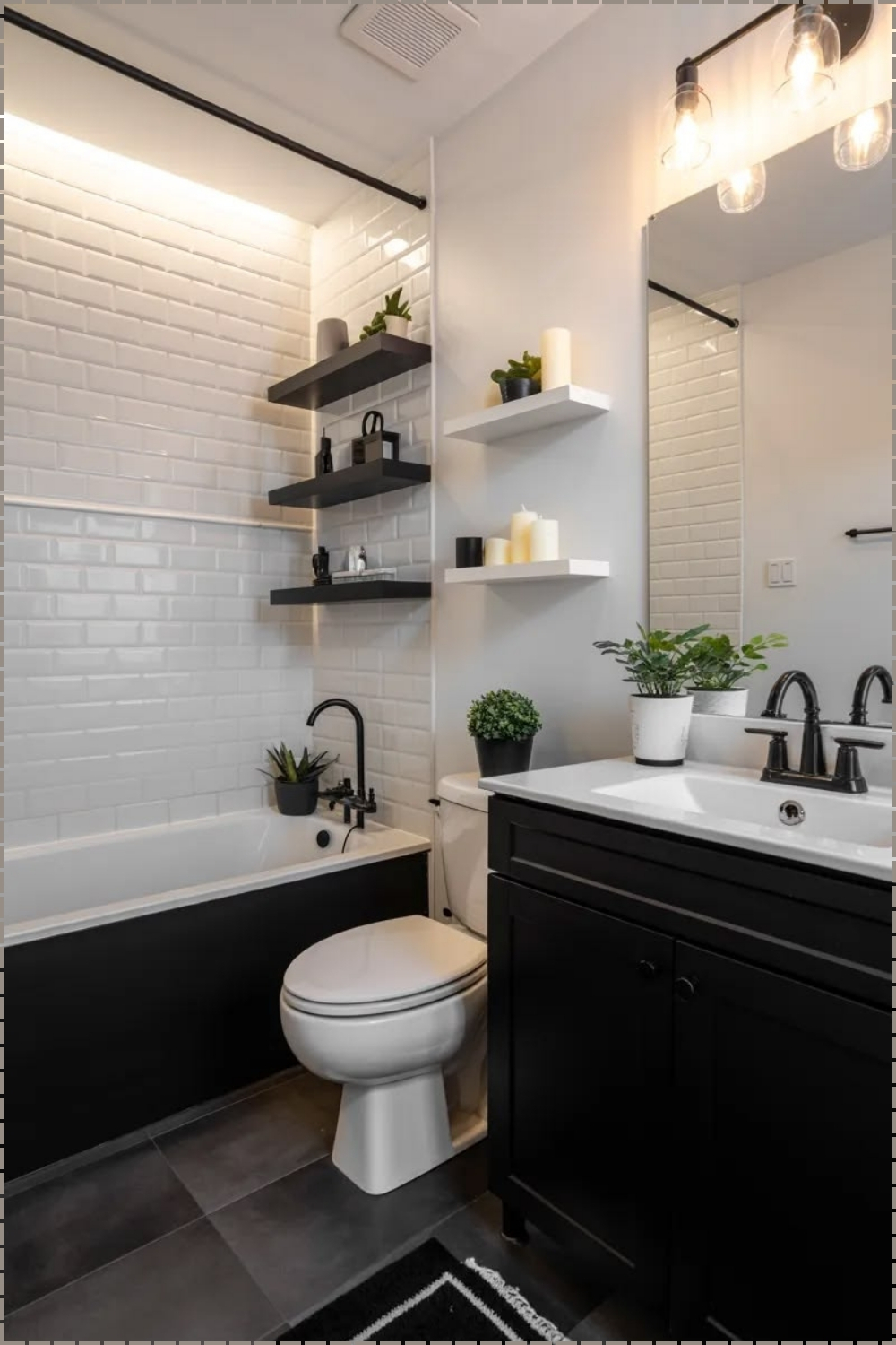 Small Black White Bathroom