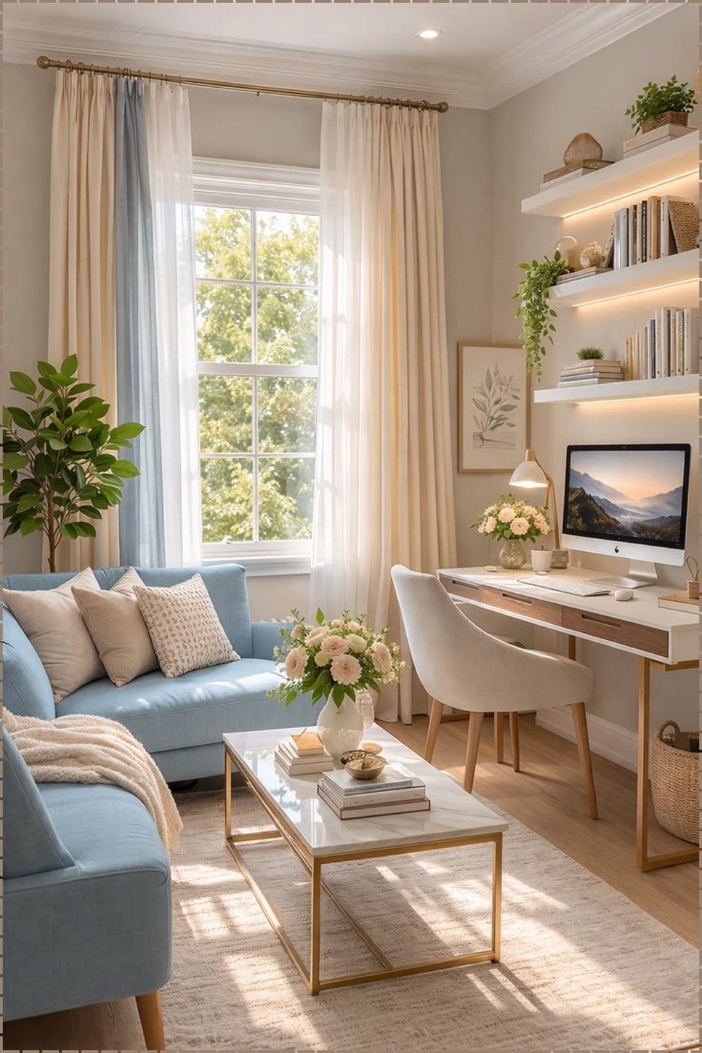 Soft Blue Home Office