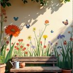 Sunlit Butterfly Garden Mural (1)