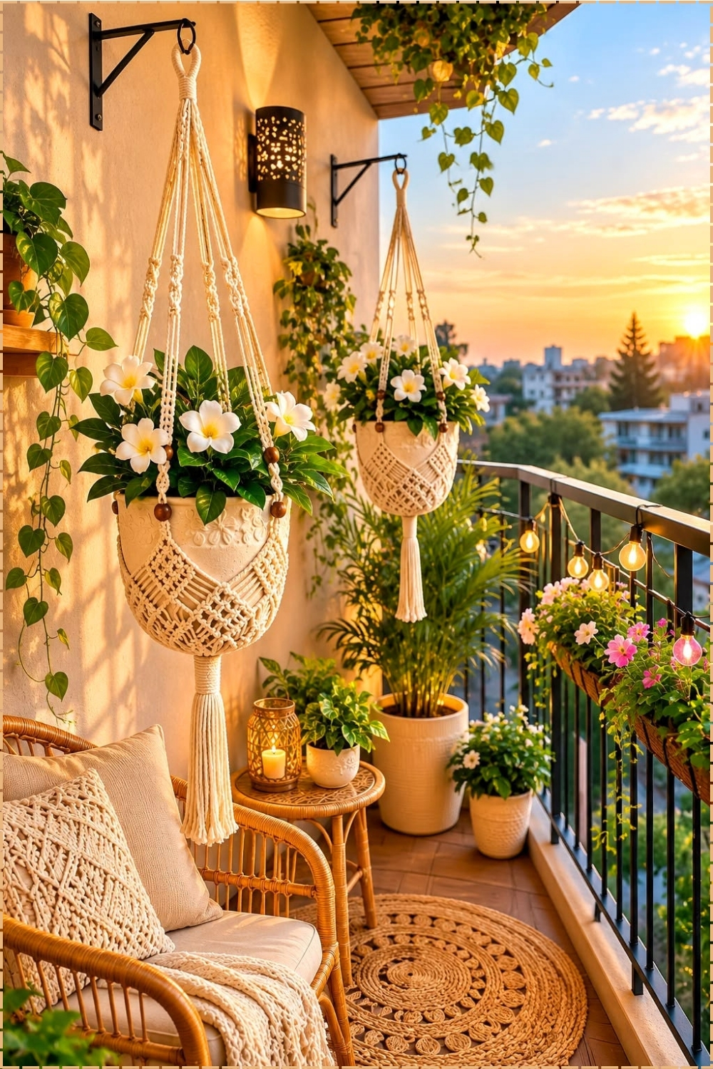 Sunset Macramé Flower Corner