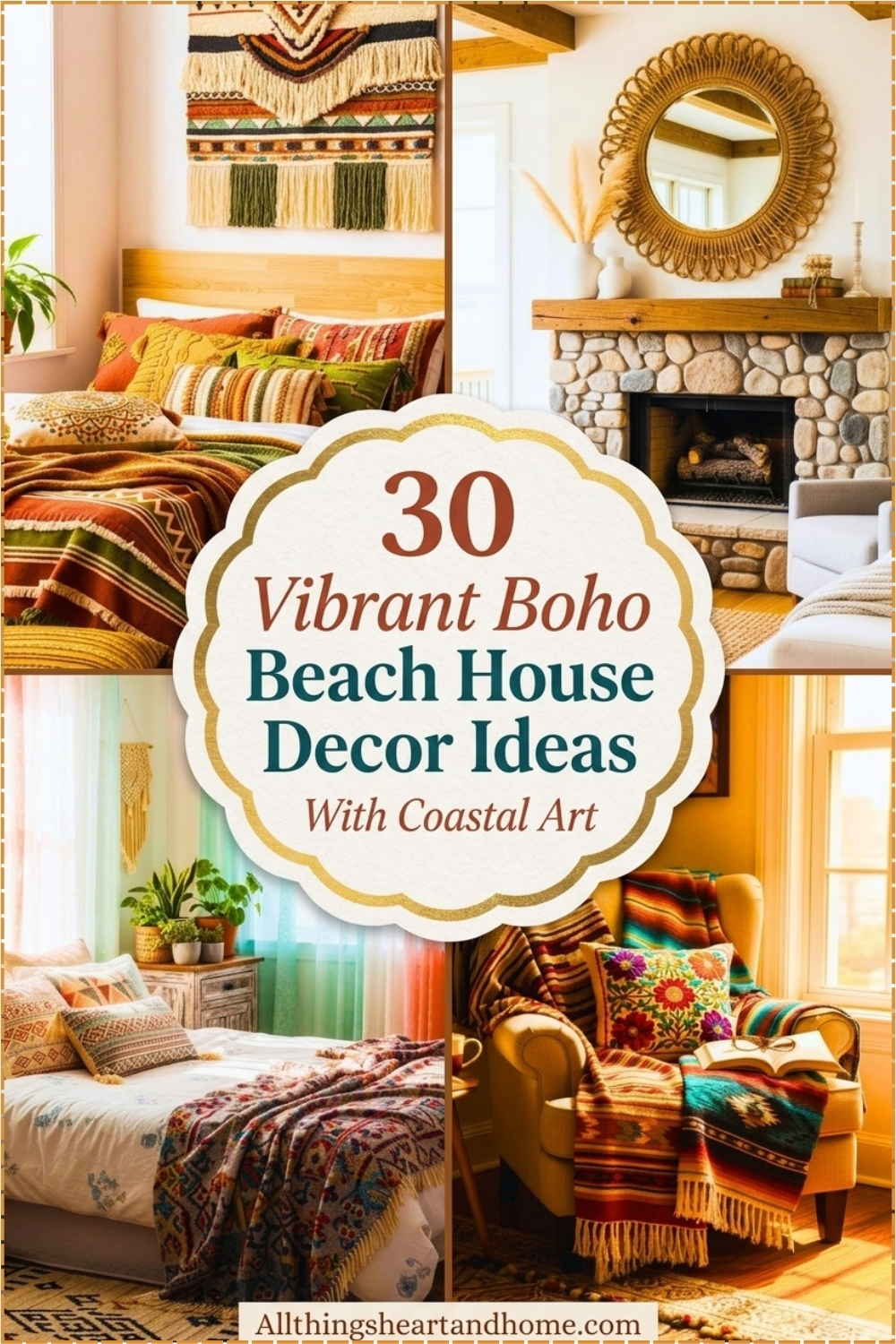 Vibrant Boho Beach House Decor Ideas With Coastal Art