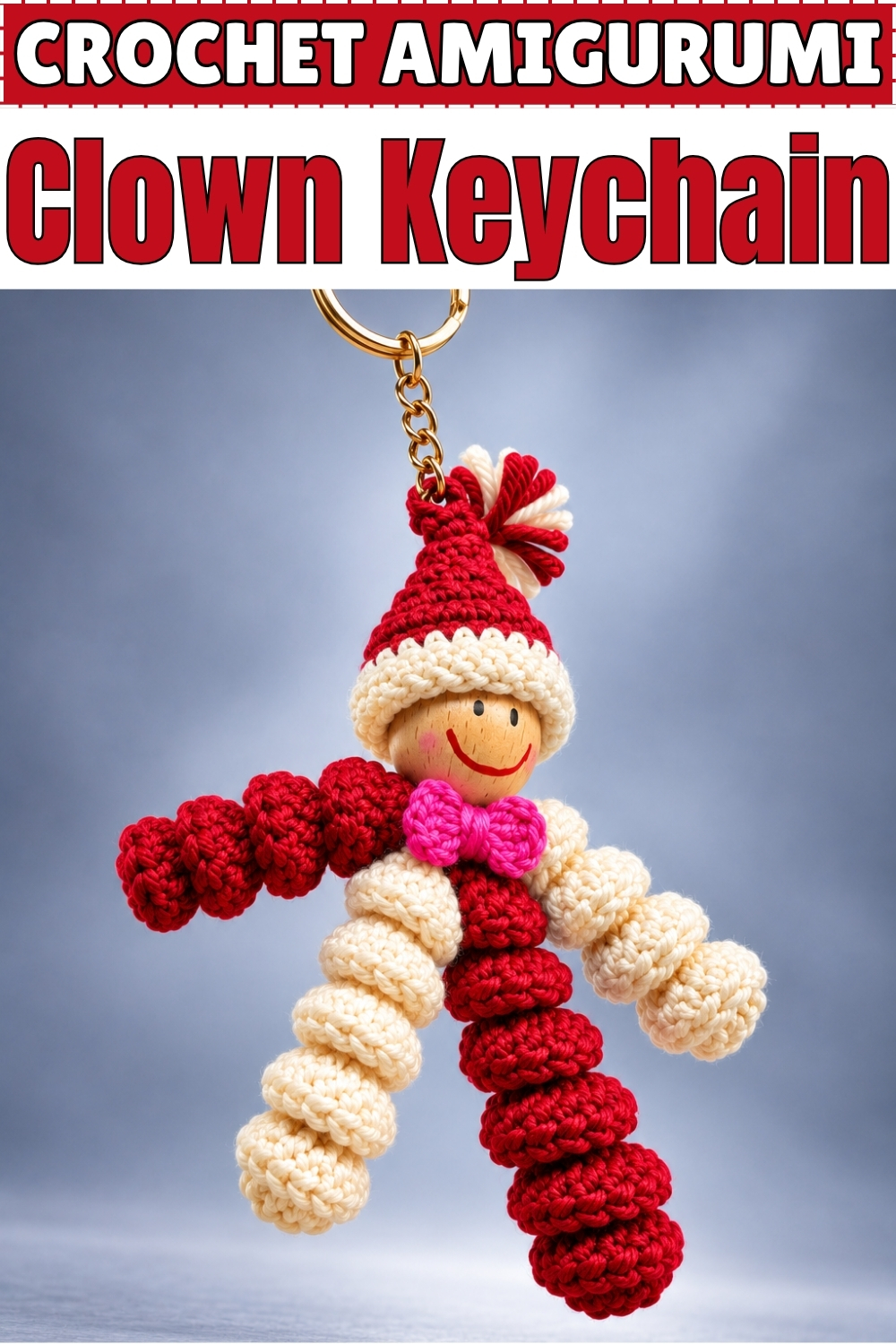 CROCHET AMIGURUMI Clown Keychain