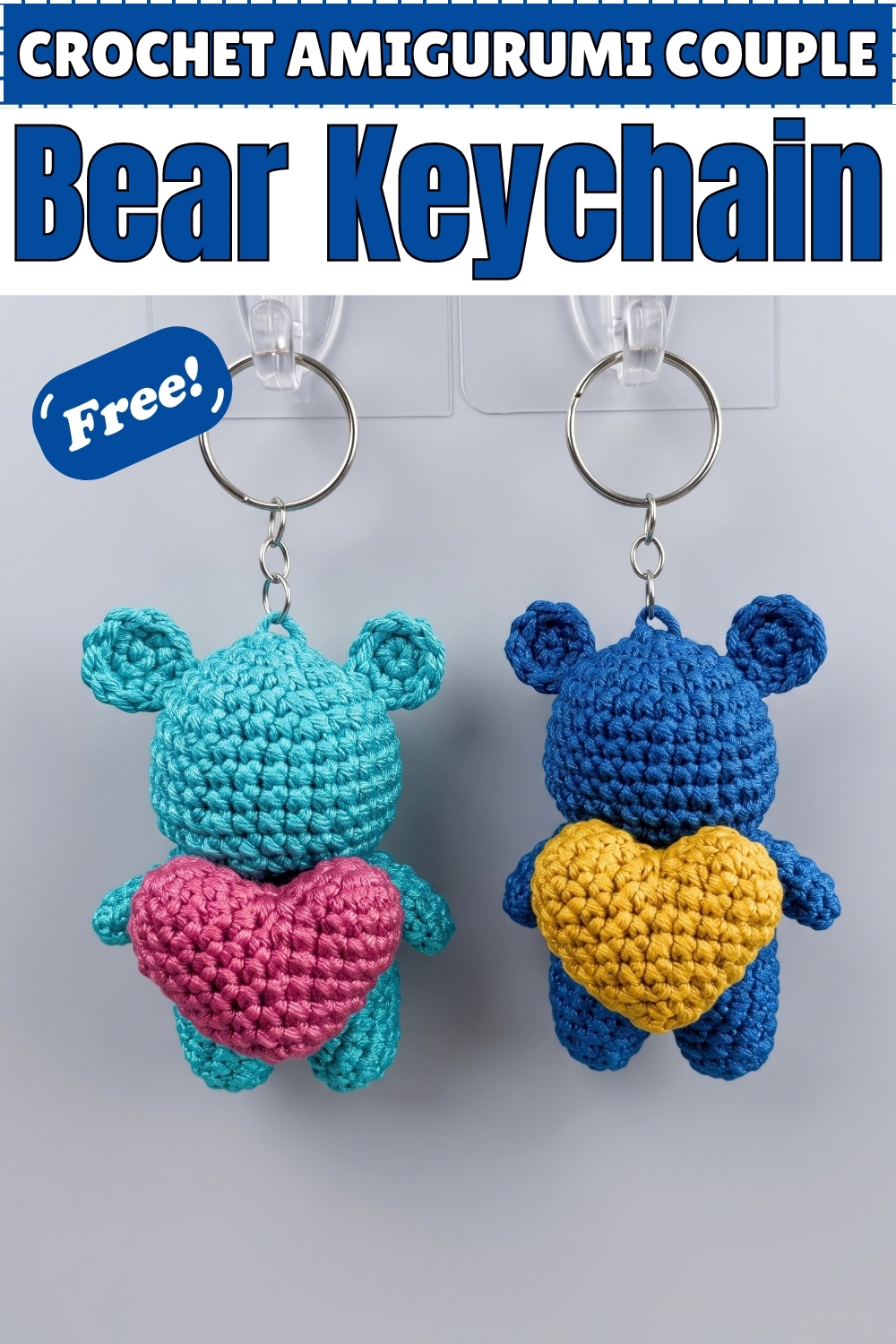 CROCHET AMIGURUMI Couple Bear Keychain