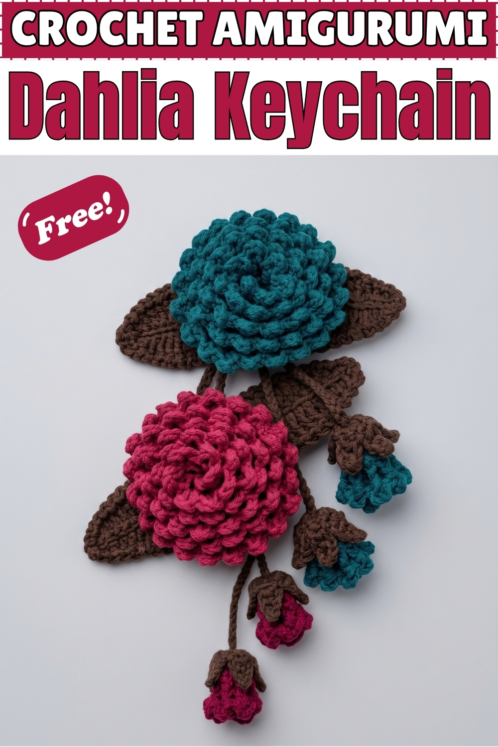 CROCHET AMIGURUMI Dahlia Keychain