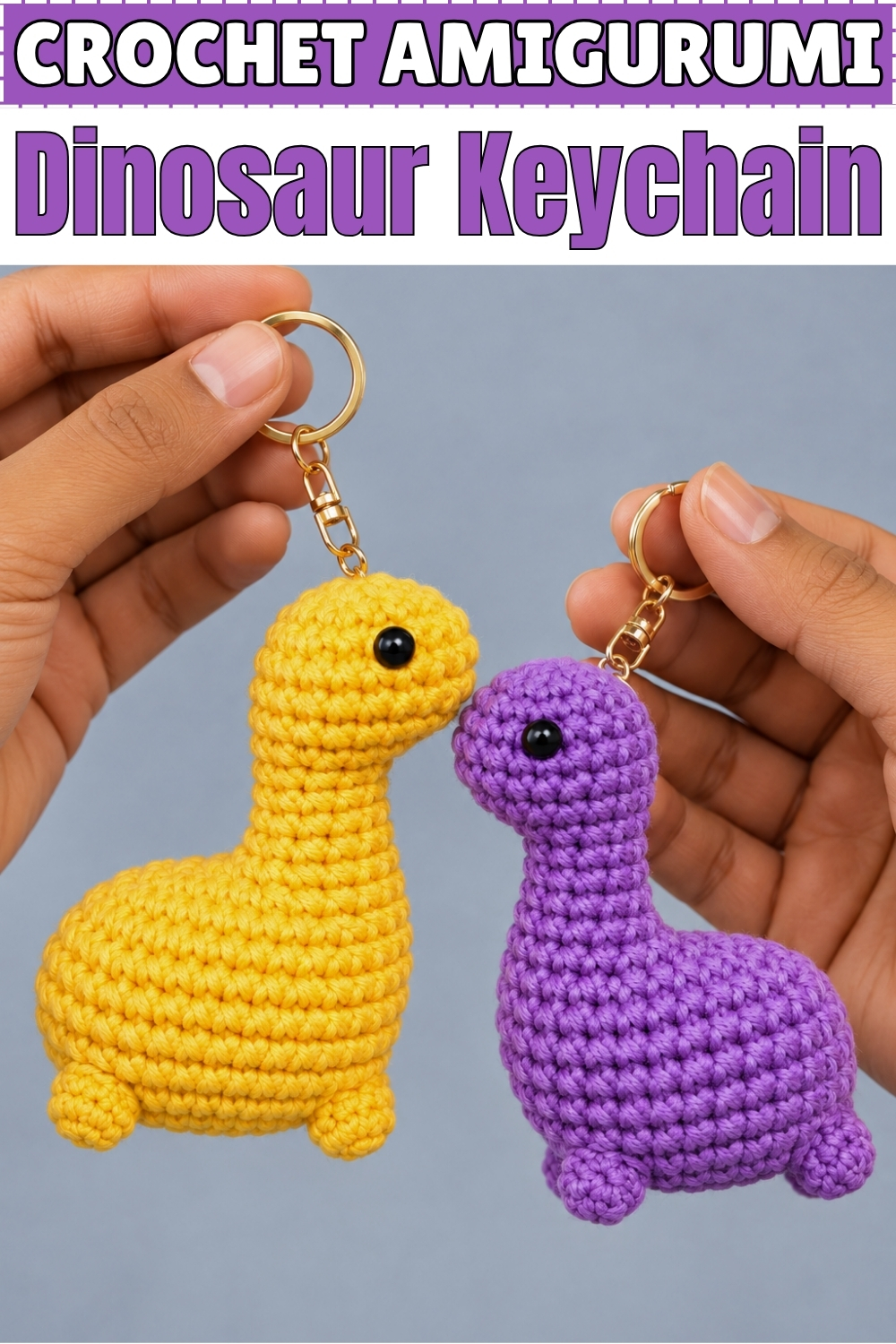 CROCHET AMIGURUMI Dinosaur Keychain