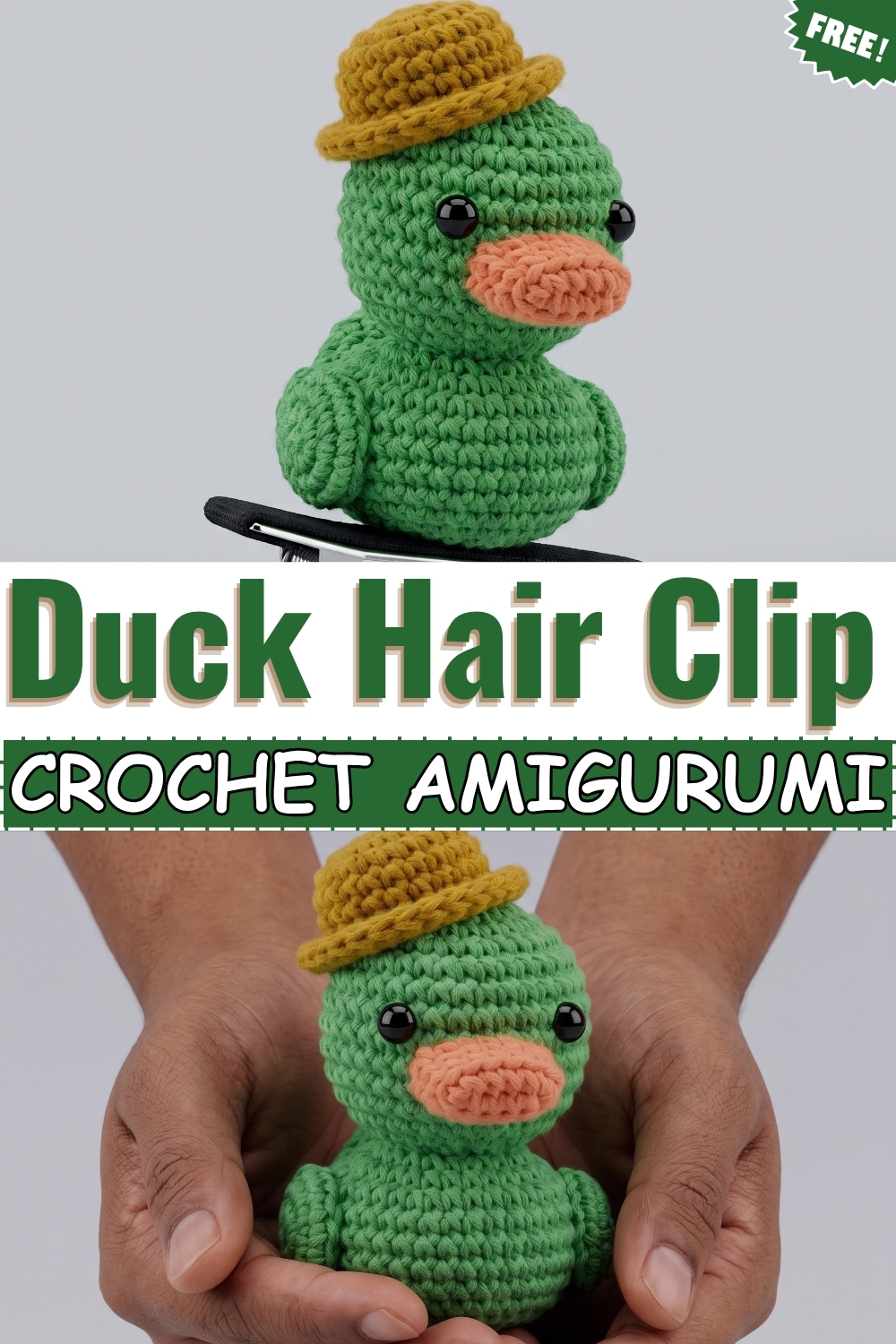 CROCHET AMIGURUMI Duck Hair Clip