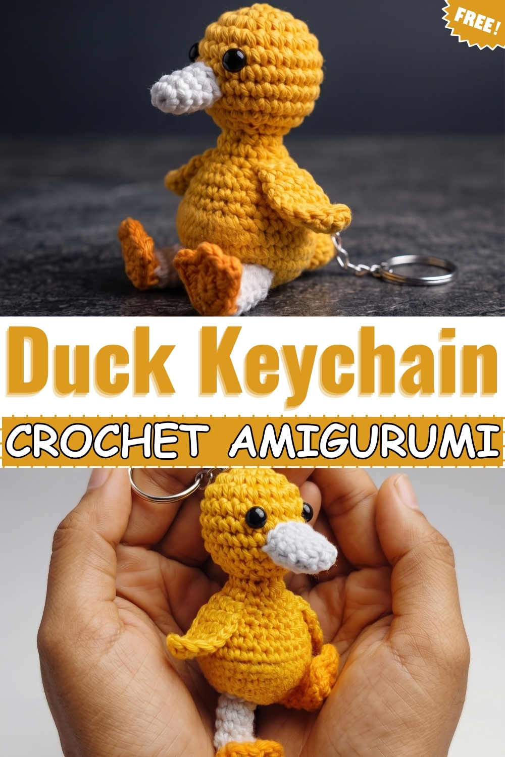 CROCHET AMIGURUMI Duck Keychain