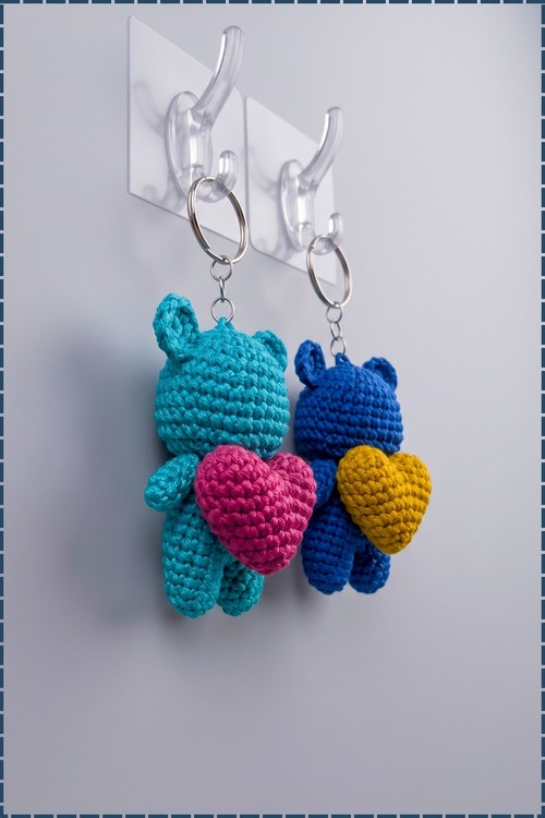 Crochet Couple Bear Keychain 4