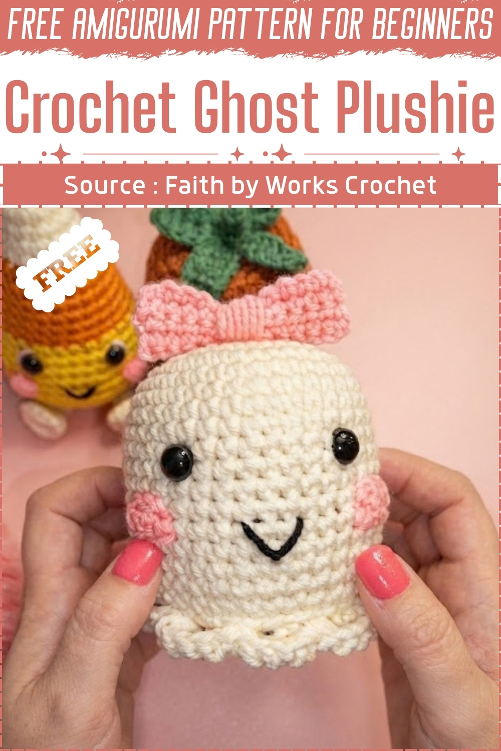 Crochet Cute Squishy Ghost Plushie
