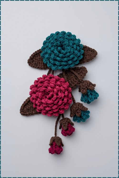 Crochet Dahlia Keychain 1
