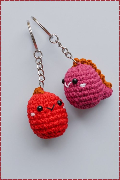 Crochet Dinosaur Amigurumi Keychain 2