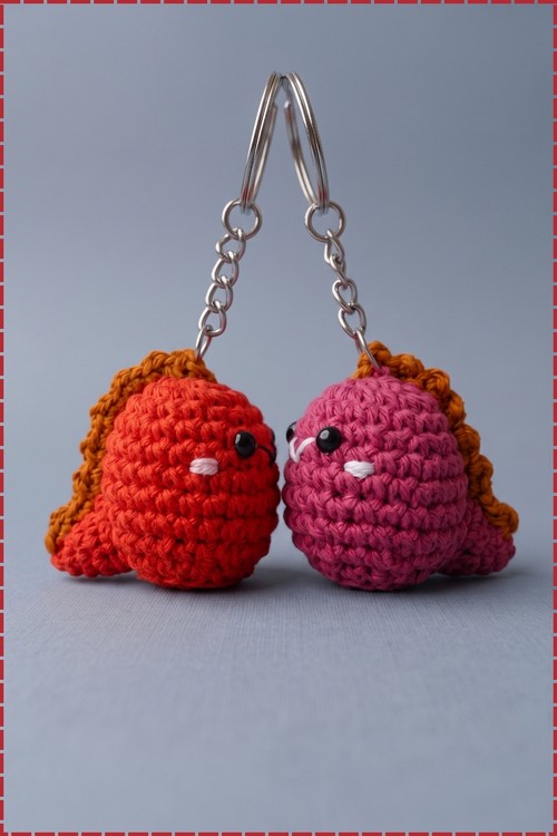Crochet Dinosaur Amigurumi Keychain 3