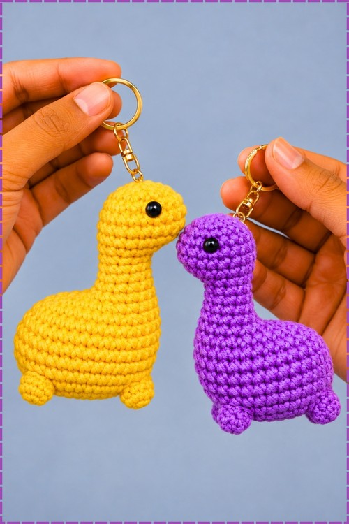 Crochet Dinosaur Amigurumi keychain 2