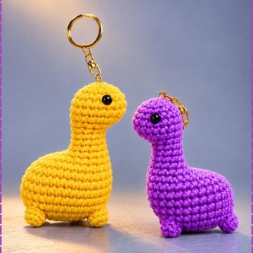 Crochet Dinosaur Amigurumi keychain 3