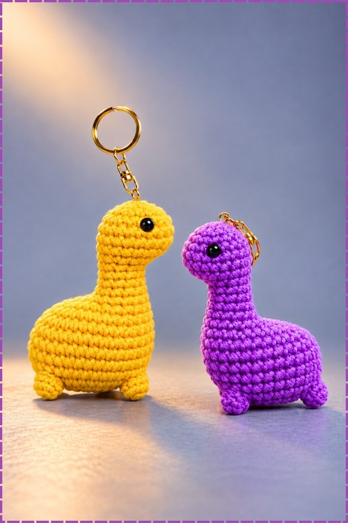 Crochet Dinosaur Amigurumi keychain 3