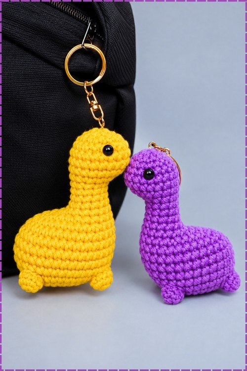 Crochet Dinosaur Amigurumi keychain 4