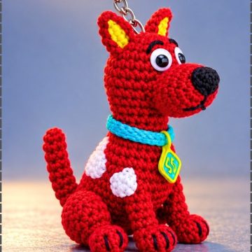 Crochet Dog Keychain 1