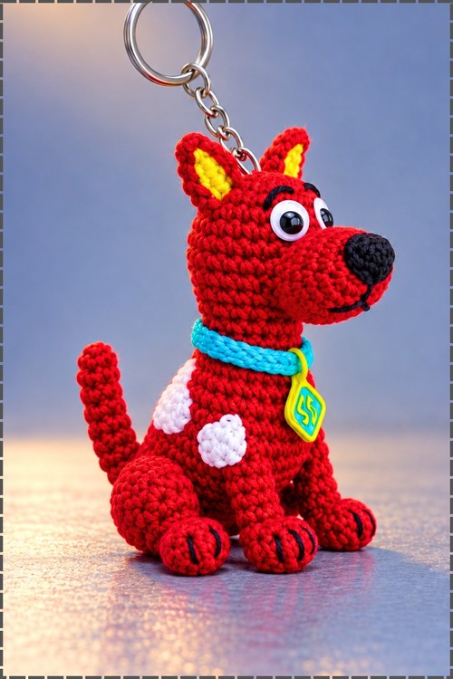 Crochet Dog Keychain 1