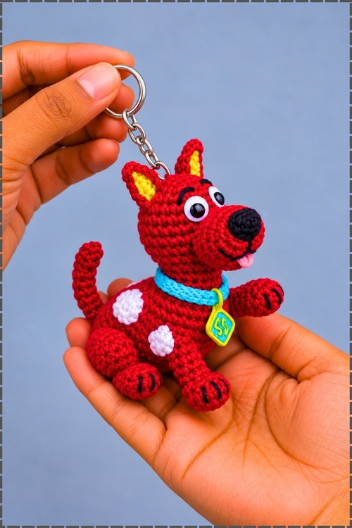 Crochet Dog Keychain 2