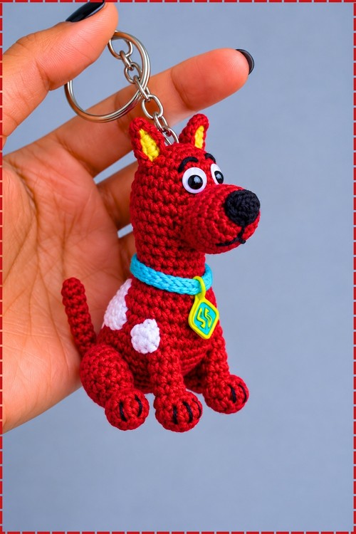 Crochet Dog Keychain 4