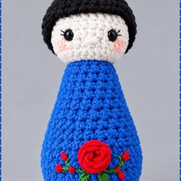 Crochet Doll Flower Embroidery 1