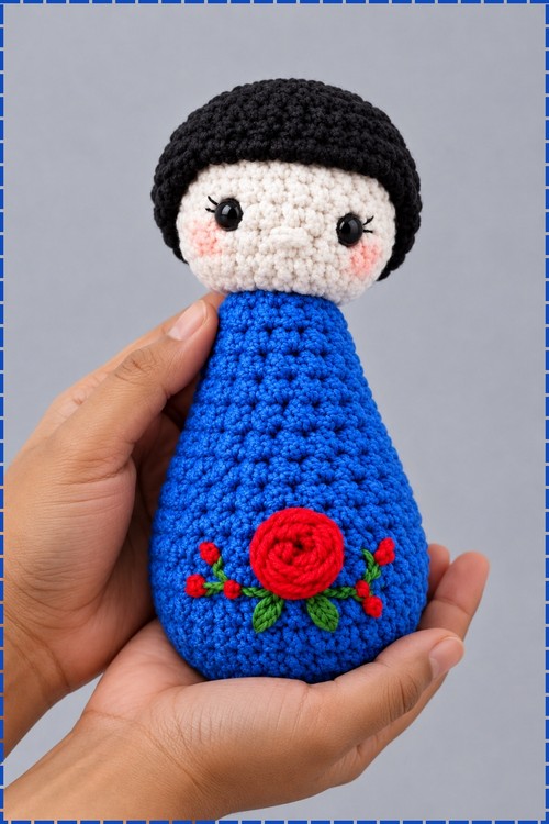 Crochet Doll Flower Embroidery 2