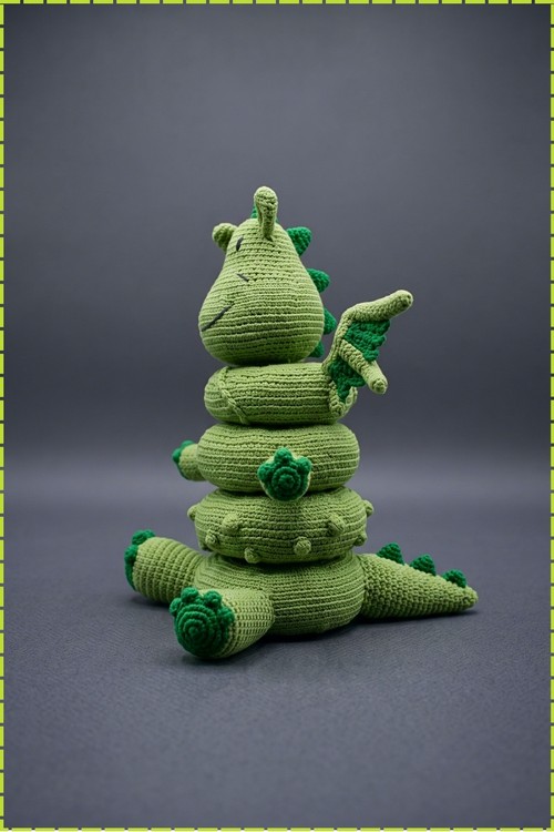 Crochet Dragon Stacker Toy Amigurumi 4 (1)